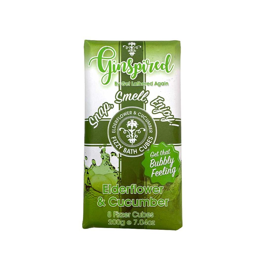 Bath & Body Ginspired | Ginspired Bath Fizzer Cube Elderflower & Cucumber