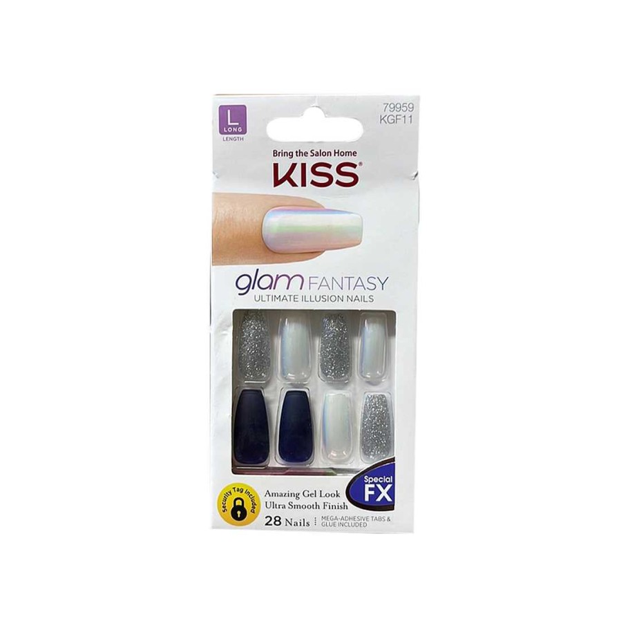 Nails Kiss | Kiss Glam Fantasy 28 Nails 79959 Navy Kgf11