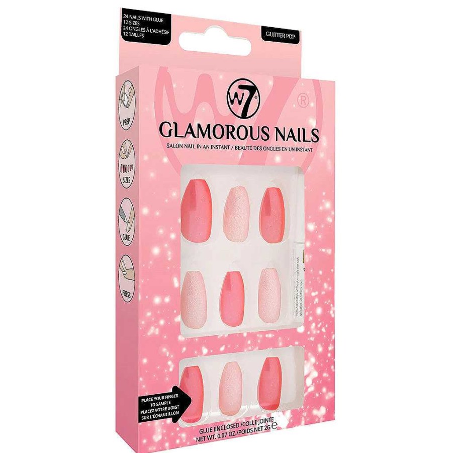 Nails W7 | W7 Glamorous Nails Glitter Pop