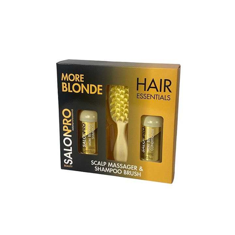 Hair Salon Pro | Beauty Salonpro Hair Essentials Set More Blonde Shampoo Conditioner & Shampoo Brush