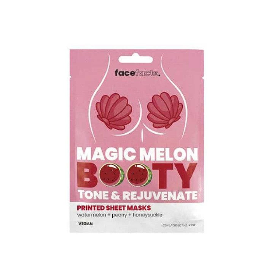 Skin Face Facts | Face Facts Magic Melon Booty Tone & Rejuvenate Sheet Mask W Watermelon + Peony + Honeysuckle