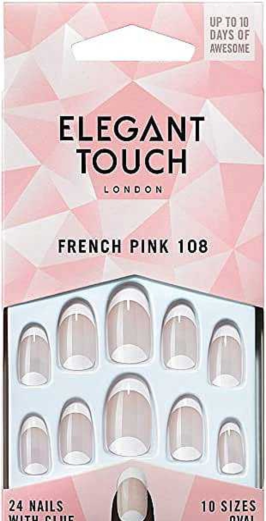 Nails Elegant Touch | Elegant Touch False Nails French Pink 108