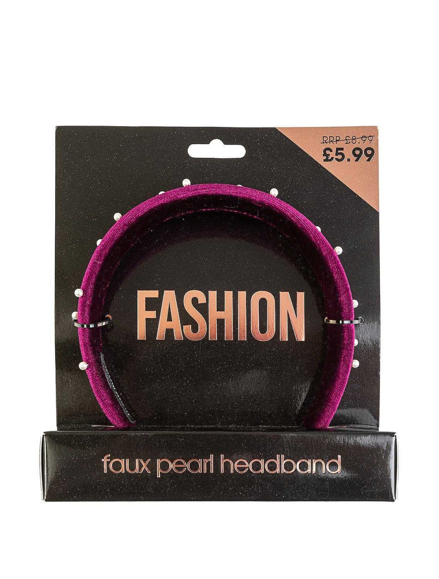 Hair Beauty Outlet | Beauty Outlet Faux Pearl Maroon Headband