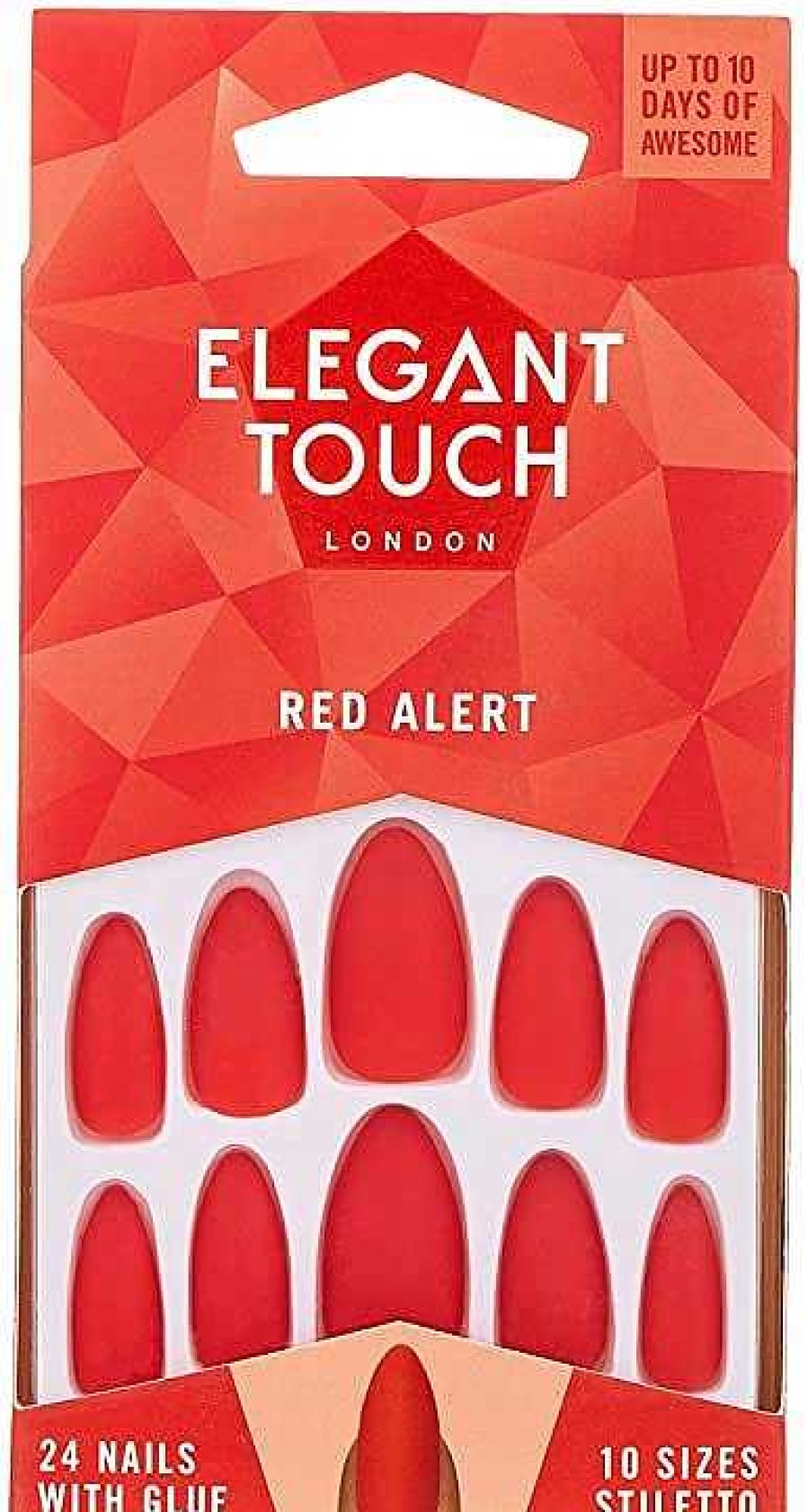 Nails Elegant Touch | Elegant Touch False Nails Red Alert