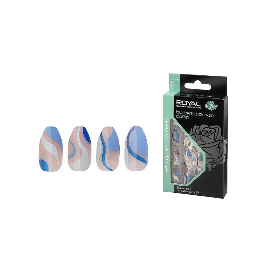 Nails Royal Cosmetics | Royal Cosmetics Butterfly Dream Coffin Nails Nnai406