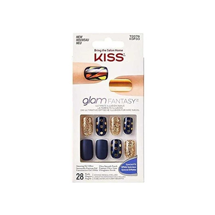 Nails Kiss | Kiss Glam Fantasy Nails Gold Polka Dot 72078 Kgf03