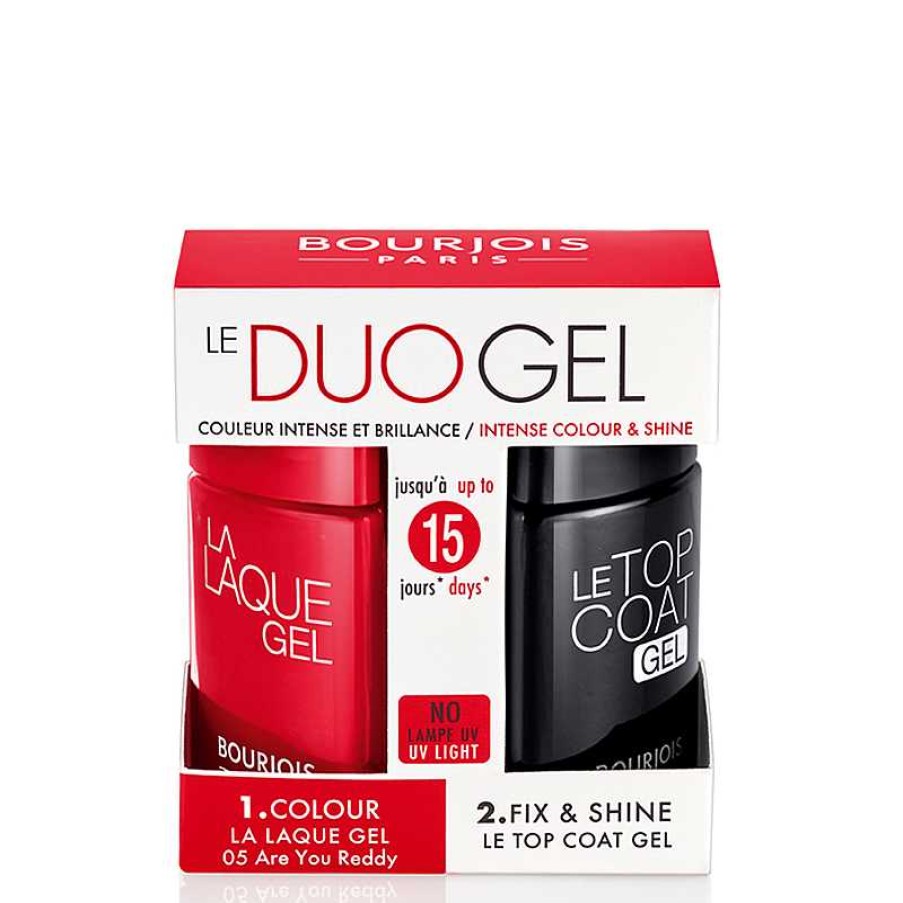 Nails Bourjois | Bourjois Le Duo Gel Set Nail Polish 05 Are You Reddy Top Coat