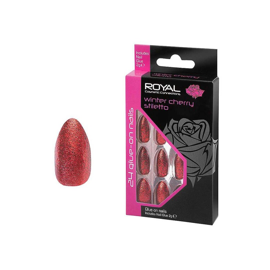 Nails Royal Cosmetics | Royal Cosmetics Winter Cherry Stiletto Nails Nnai423