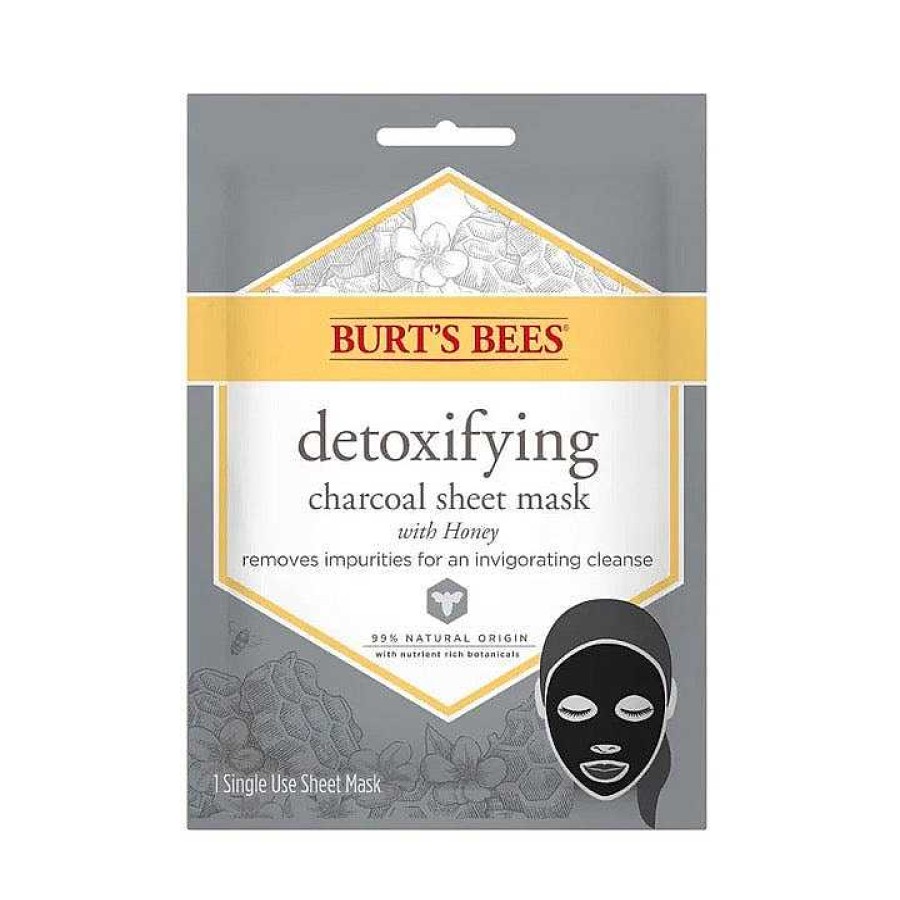 Skin Burts Bees | Burts Bees Detoxifying Charcoal Sheet Mask With Honey