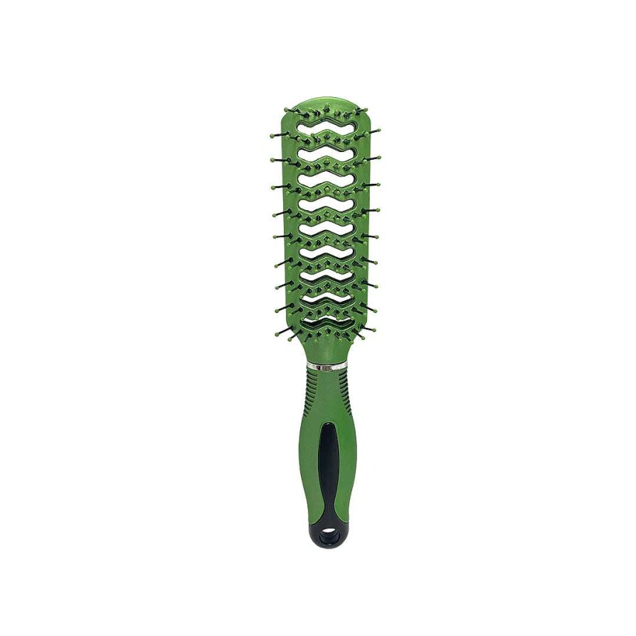 Hair Salon Pro | Beauty Salonpro Green Metallic Vent Brush Beau186