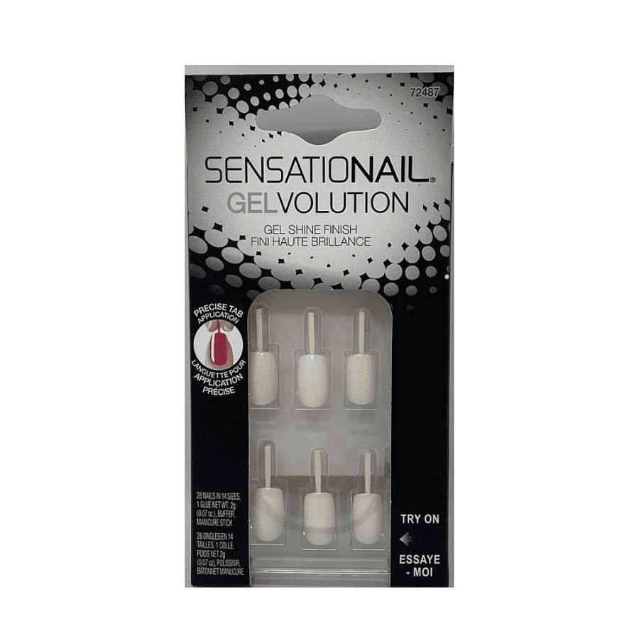 Nails Sensationail | Sensationail Gel Shine False Nails White