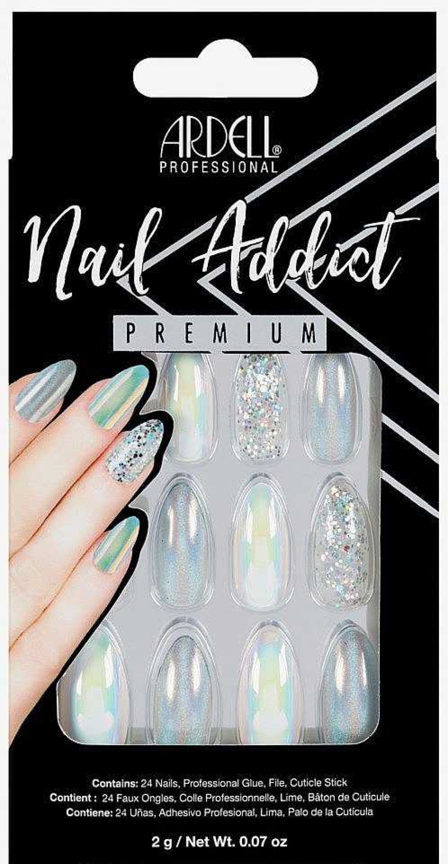 Nails Ardell | Ardell Nail Addict Premium Nails Holographic Glitter