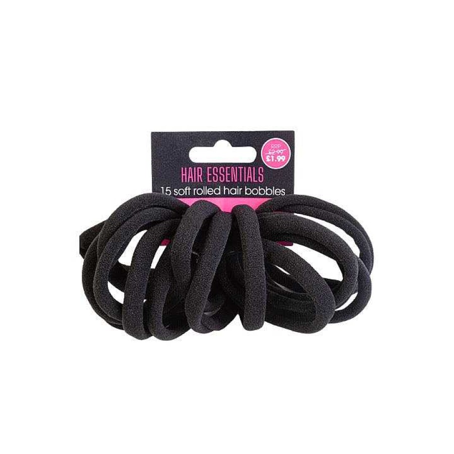 Hair Beauty Outlet | Beauty Outlet 15Pc Soft Rolled Black Elastics Beau245