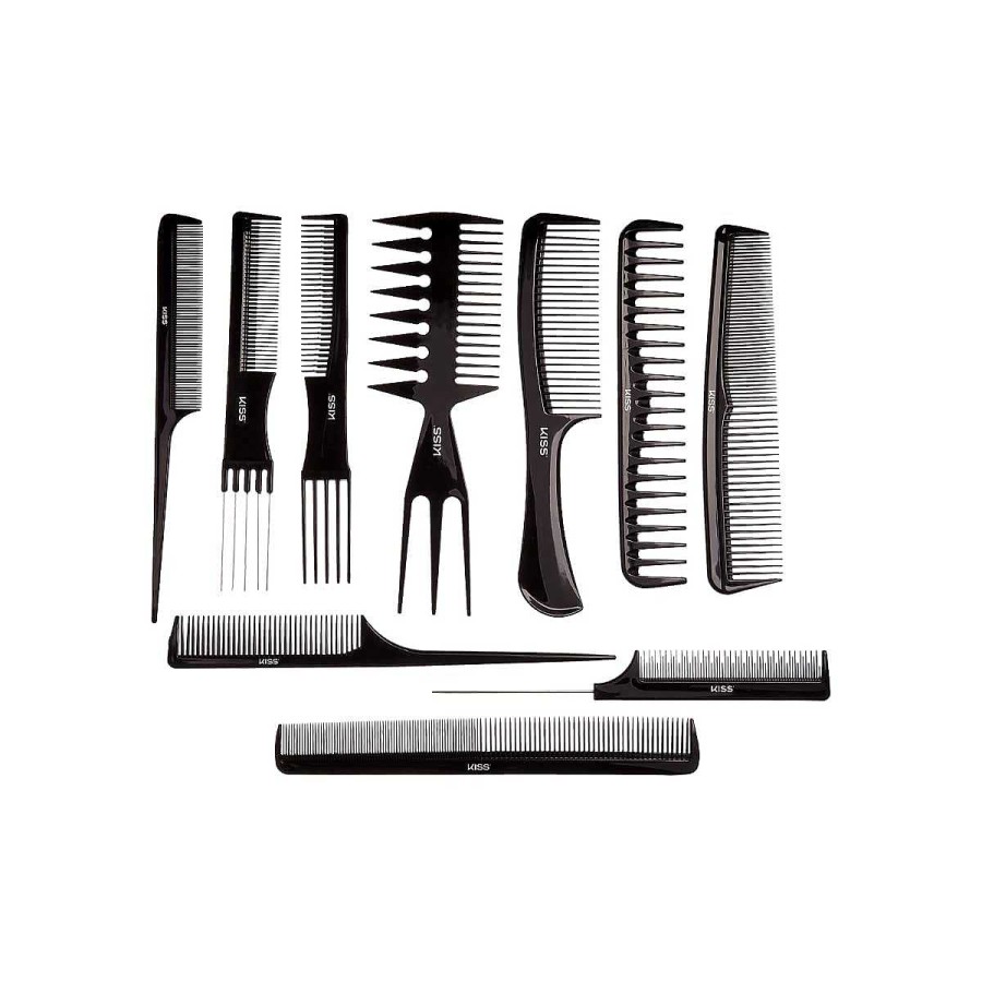 Hair Kiss | Kiss 10 Piece Comb Kit Detangle & Style Assortment